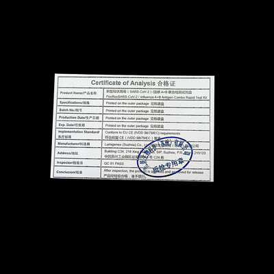 Influenza SARS-CoV-2 un iso del CE rapido di Kit Colloidal Gold Nasal Swab della prova di B