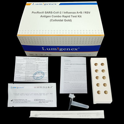 SARS-CoV-2/corredo rapido della prova dell'antigene registrato CE rapido combinato di Kit Colloidal Gold della prova antigene di influenza A+B/RSV