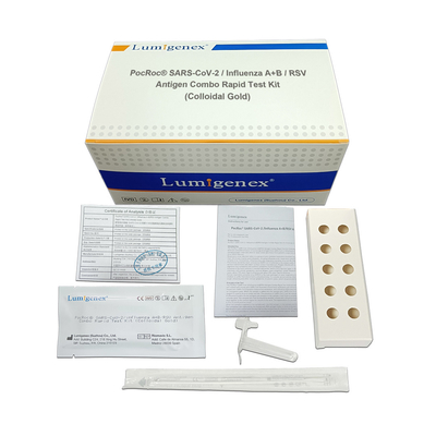 Influenza A+B/cassetta colloidale rapida combinata della prova dell'oro del corredo Covid-19 della prova antigene di RSV per uso domestico